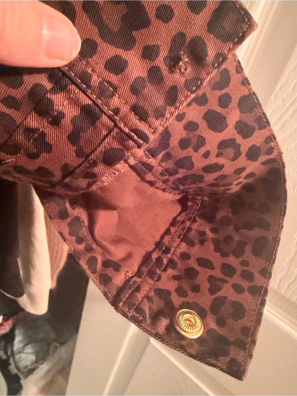 J.Crew Brown Leopard Corduroy Collar Jacket with Gold Hardware - Picture 4 of 4
